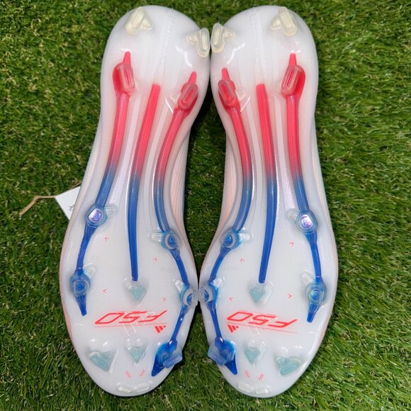 Adidas F50 Elite Mid FG Soccer Cleats White Blue Red ID9203 Women's Size 6 NEW - Picture 8 of 10